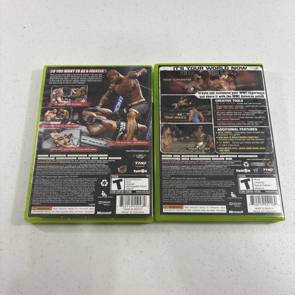 XBOX 360 WWE Smackdown vs. Raw 2010 + UFC Undisputed 2009 COMPLETE Fight Bundle - Picture 2 of 5